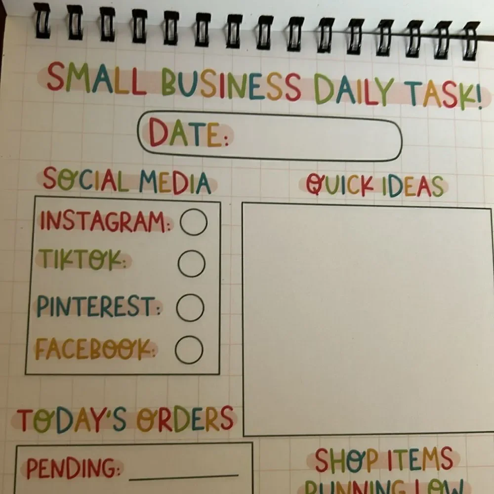 Notebook for planning small businesses task